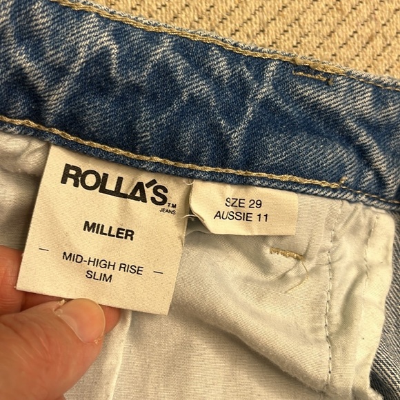 ROLLA'S Miller skinny faded vintage mid-High Rise Slim Blue Jeans size 29 - Picture 9 of 17